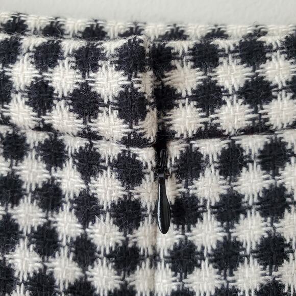 Talbots 90s Black Ivory Wool Tweed Pencil Skirt 12 Preppy Retro Classy Career - Picture 5 of 15